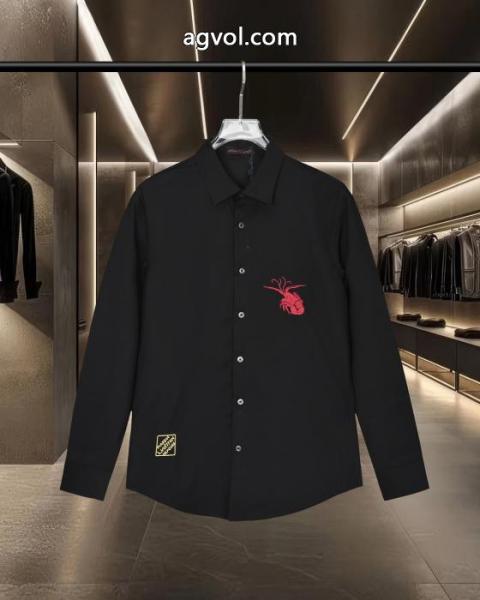 Louis Vuitton/ルイヴィトン爆金カラー桜火山ザリガニロゴ刺繍長袖シャツ 2