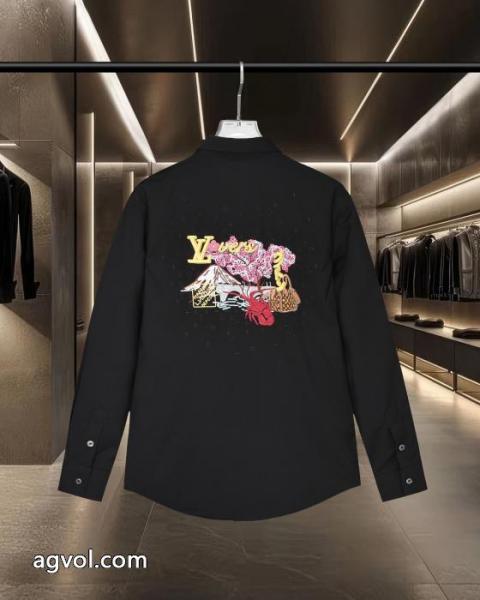 Louis Vuitton/ルイヴィトン爆金カラー桜火山ザリガニロゴ刺繍長袖シャツ 3