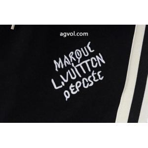 LVルイ・ヴィトンのアルファベットラベル刺繍サイドリボンストレートパンツ