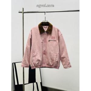 MiuMiuベルベット開襟デニムジッパー綿の服