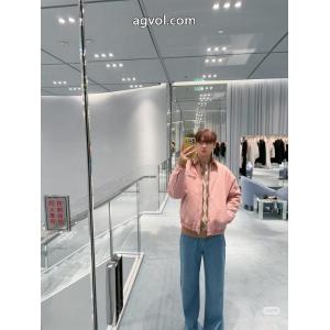 MiuMiuベルベット開襟デニムジッパー綿の服