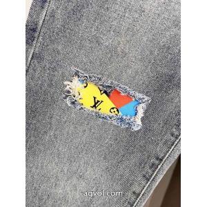 Louis Vuitton/ルイヴィトン水洗いクラシック破穴カートゥーンプリントジーンズ