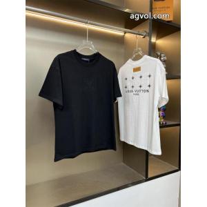 LOUIS VUITTONルイ・ヴィトン2026ss新作アルファベット柄工芸刺繍カップルカジュアル半袖Tシャツ