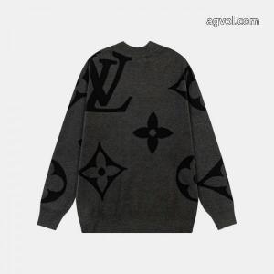 LVルイ・ヴィトン25 ss冬の新作ラウンドネックジッパーセータージャカード大ロゴ