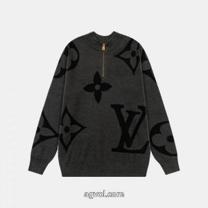 LVルイ・ヴィトン25 ss冬の新作ラウンドネックジッパーセータージャカード大ロゴ