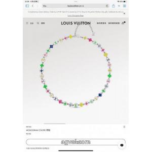 LVルイヴィトンの円形カラードロップビーズネックレスセット