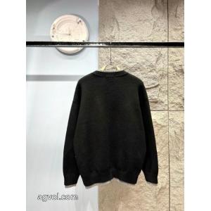DIORCD刺繍ロゴラウンドネックフェイクカーディガンジャケット男女同型