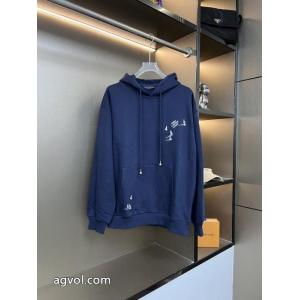 LOUIS VUITTON新作刺繍帆船アルファベットカップルカジュアルフード付きパーカー