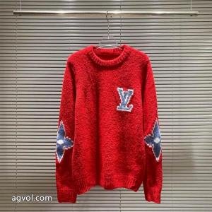 LOUIS VUITTON老花ロゴクローバージャカードラウンドネックセーター