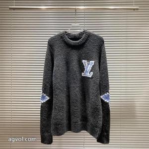 LOUIS VUITTON老花ロゴクローバージャカードラウンドネックセーター