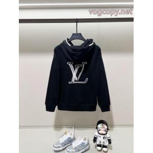 LOUISVUITTON前後刺繍アルファベットLOGOロゴ着用紐キャップパーカー