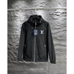 Louis Vuitton両面Logoフルプリント暗紋キャップコート突撃着