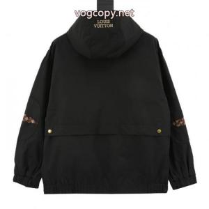Louis Vuittonオールドフラワーフルプリントパッチワークパーカージップコート