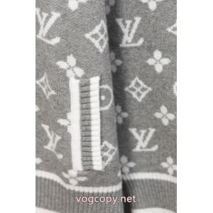LVフルプリントジャカードハイネックニットコート