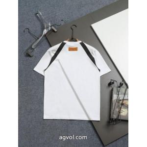 高品質LOUIS VUITTON 2026 ss最新革ロゴ発泡丸首半袖Tシャツ
