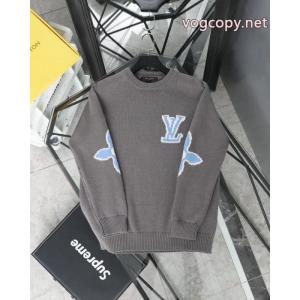 Louis Vuitton限定スキーシリーズクローバーカフスロゴジャカードカップルニットクルーネックセーター