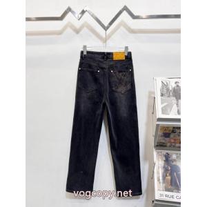 LOUIS VUITTON2026新型レトロ仕立て旧水洗ポケット刺繍アルファベットカップルモデルストレートジーンズ