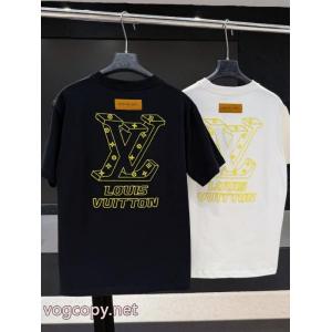 偽物 ブランド ショップ個性的な素材感も魅力 大人っぽい 優等品LOUIS VUITTON半袖Tシャツ