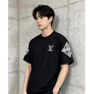最安値 可愛いデザイン 最高に人気商品!LOUIS VUITTON半袖Tシャツブランド コピー 着払い