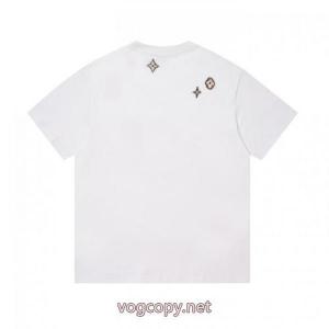 新作アイテム 海外セレブ定番愛用  王道コンビLOUIS VUITTONコピー ブランド 販売半袖Tシャツ