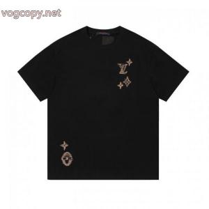 新作アイテム 海外セレブ定番愛用  王道コンビLOUIS VUITTONコピー ブランド 販売半袖Tシャツ