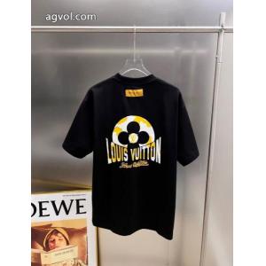 大人気ストリート お勧め 少数入荷偽 ブランド半袖TシャツLOUIS VUITTON
