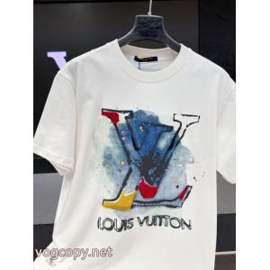 スーパー コピー 品今季トレンド ラグジュアリーの王道 新鮮ながら上品LOUIS VUITTON半袖Tシャツ