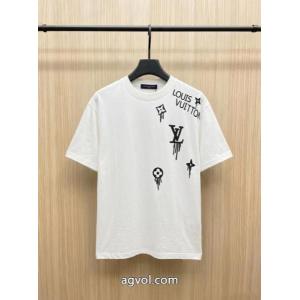 ブランド 偽物 通販話題の新作到着 上品でファッション 2026季人気定番半袖TシャツLOUIS VUITTON
