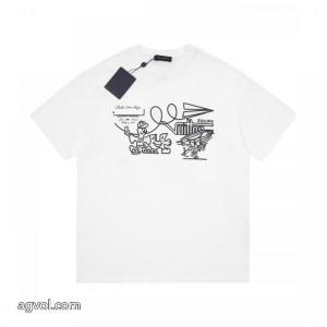 2026限定 男女兼用に人気 肌触りのいい   ロゴ入り新作 コピー ブランド 通販LOUIS VUITTON半袖Tシャツ