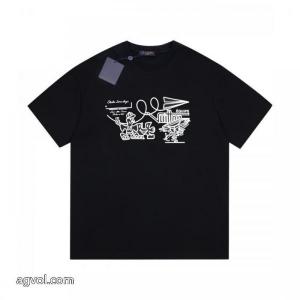 2026限定 男女兼用に人気 肌触りのいい   ロゴ入り新作 コピー ブランド 通販LOUIS VUITTON半袖Tシャツ