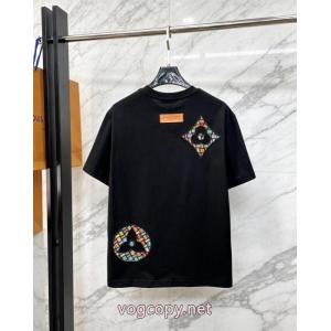 ブランド レプリカ新作限定争奪戦 人気沸騰アイテム 品質保証お買い得半袖TシャツLOUIS VUITTON