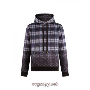 LOUIS VUITTON 25 SSチェックグラデーション長袖パーカーゆったりタイプ
