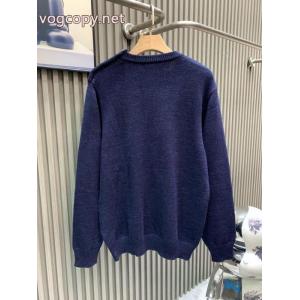 Louis Vuittonルイ・ヴィトン2026 SS新作サザエ刺繍ロゴフラワーボタンラウンドネック長袖セーター男女同型
