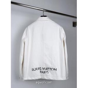 LOUIS VUITTONルイLV 26 FWプリントロゴEQUIPEスタッズデニムジャケット
