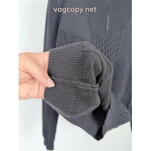 LOUIS VUITTONルイLVチェッカージャカード刺繍ロゴハーフジップニットセーター