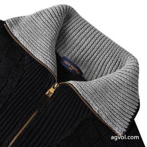 LOUIS VUITTON LVチェッカーボードクラッシュカラーリブニットジャケット