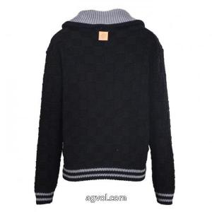 LOUIS VUITTON LVチェッカーボードクラッシュカラーリブニットジャケット