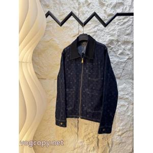 LV 26 FW Monogramフルプリントデニムスタッズジャケット