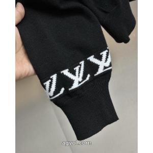 LV｜控えめ質感黒ニットデイリー通勤本命セーター