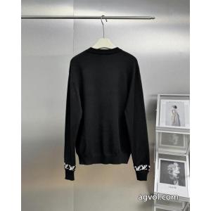 LV｜控えめ質感黒ニットデイリー通勤本命セーター
