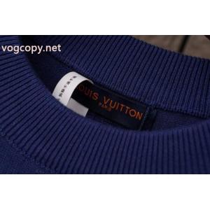 LOUIS VUITTONルイ・ヴィトン暗めのアルファベットジャカードニット半袖Tシャツ