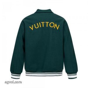 Louis vuitton 2026秋の新作インクグリーンのめくり襟野球ウェアコート