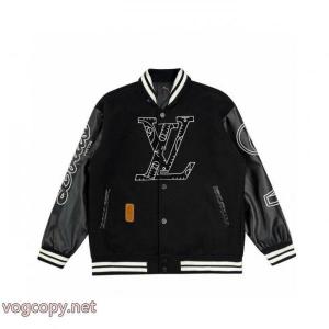 Louis Vuitton/ルイヴィトン連名NBAレザーパッチワークバスケットLOGOロゴ野球ウェアジャケット