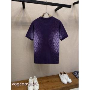 Louis Vuitton/ルイ・ヴィトンオールドフラワーアルファベット満印クルーネックニット半袖Tシャツ