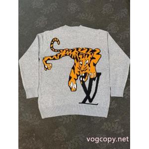 Louis Vuittonルイ・ヴィトン26 ss LVクラシックロゴジャカード下山虎カップルニットクルーネックセーター