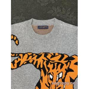 Louis Vuittonルイ・ヴィトン26 ss LVクラシックロゴジャカード下山虎カップルニットクルーネックセーター