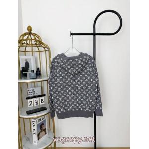 Louis Vuitton/LVルイヴィトンフルプリントジャカード連帽ニットコート