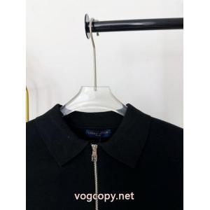 Louis Vuitton/LVルイヴィトン革ボタンジップニットコート