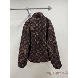 LOUIS VUITTONルイ26 ss新作Monogramチョコレート色ラムチュールリバーシブルジャケット