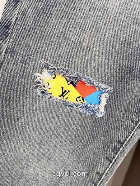 Louis Vuitton/ルイヴィトン水洗いクラシック破穴カートゥーンプリントジーンズ 3